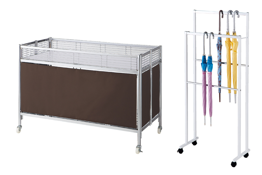 two-tier umbrella rack and folding dump table etc